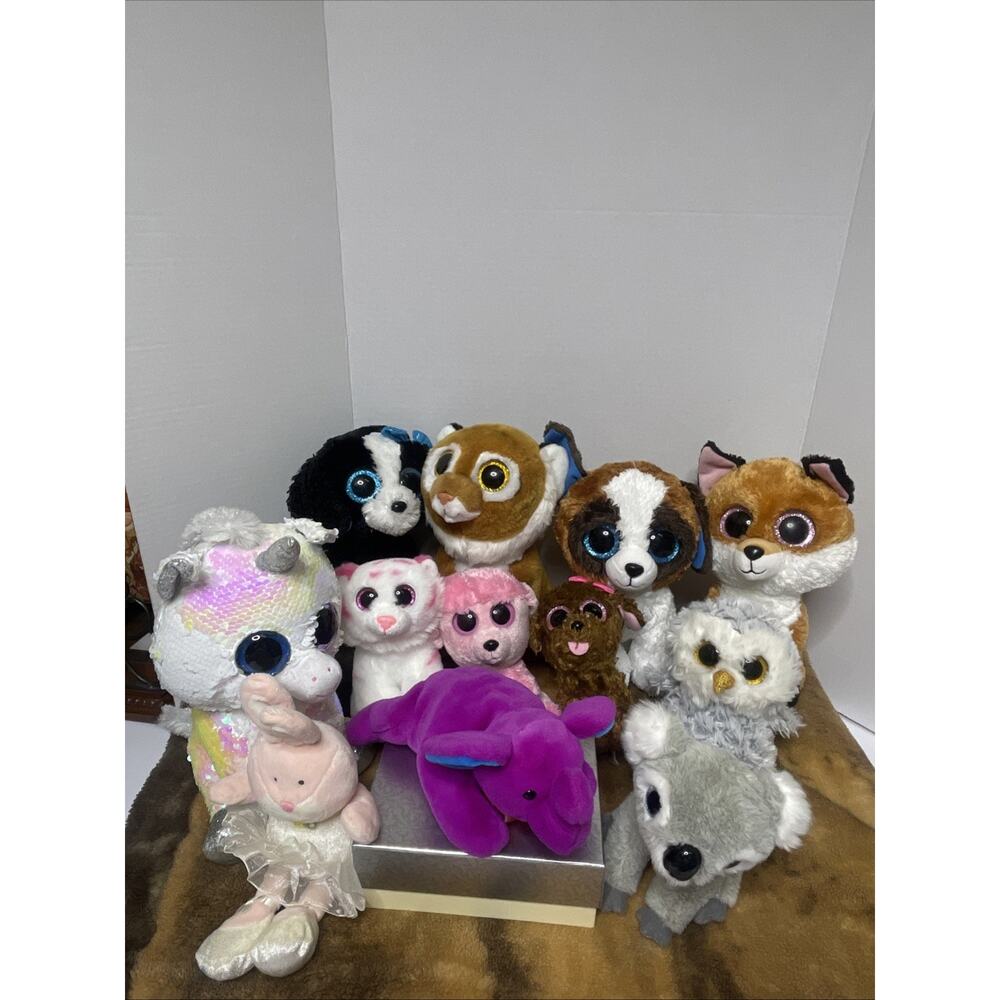 MINT TY Beanie Boos Lot of 12 Plush Big Eyes Stuffed Animals - Picture 13 of 15